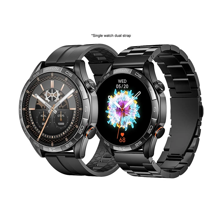 Haylou Solar 5 Bluetooth Calling Smart Watch with Metallic + Silicone Strap